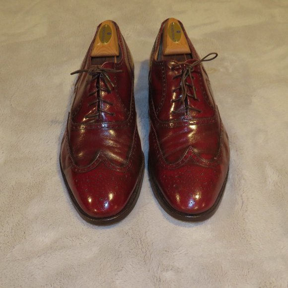 Salvatore Ferragamo Vintage Dark Cherry Red Leather Wingtips 11D main image 9